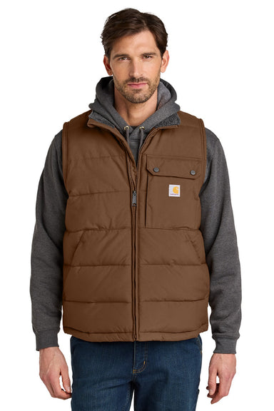 Carhartt CT105475 Mens Montana Insulated Full Zip Vest Red Duck Brown Model Front