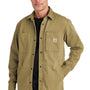 Carhartt Mens Rugged Flex Fleece Lined Button Down Shirt Jacket - Dark Khaki Brown