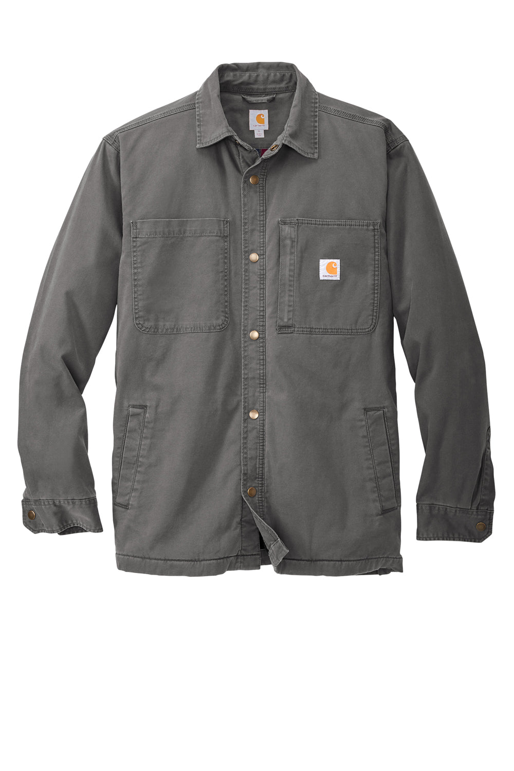 Carhartt CT105532 Mens Rugged Flex Button Down Shirt Jacket Shadow Grey Flat Front