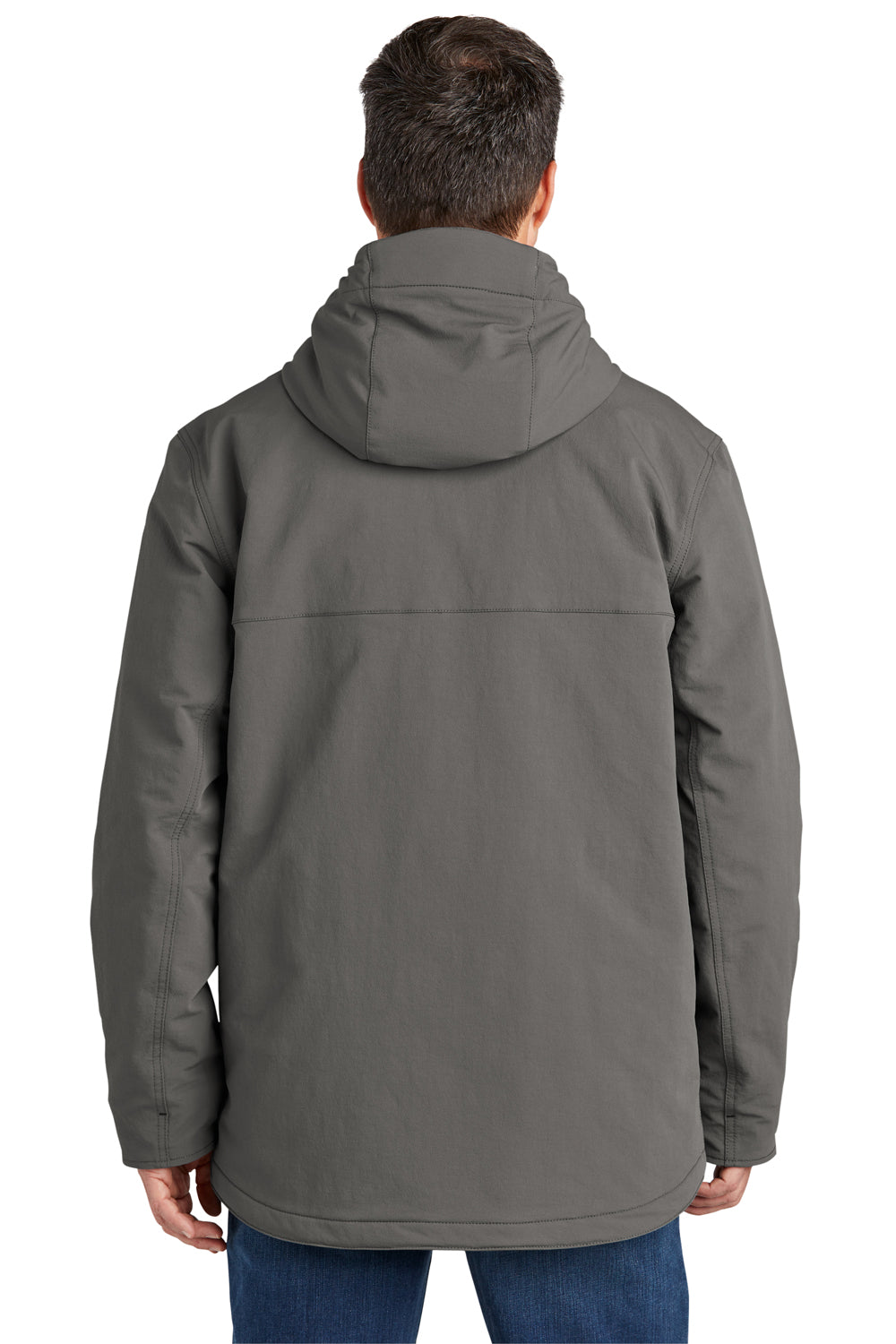 Carhartt CT105533 Mens Super Dux Wind & Water Resistant Full Zip Hooded Jacket Gravel Grey Model Back