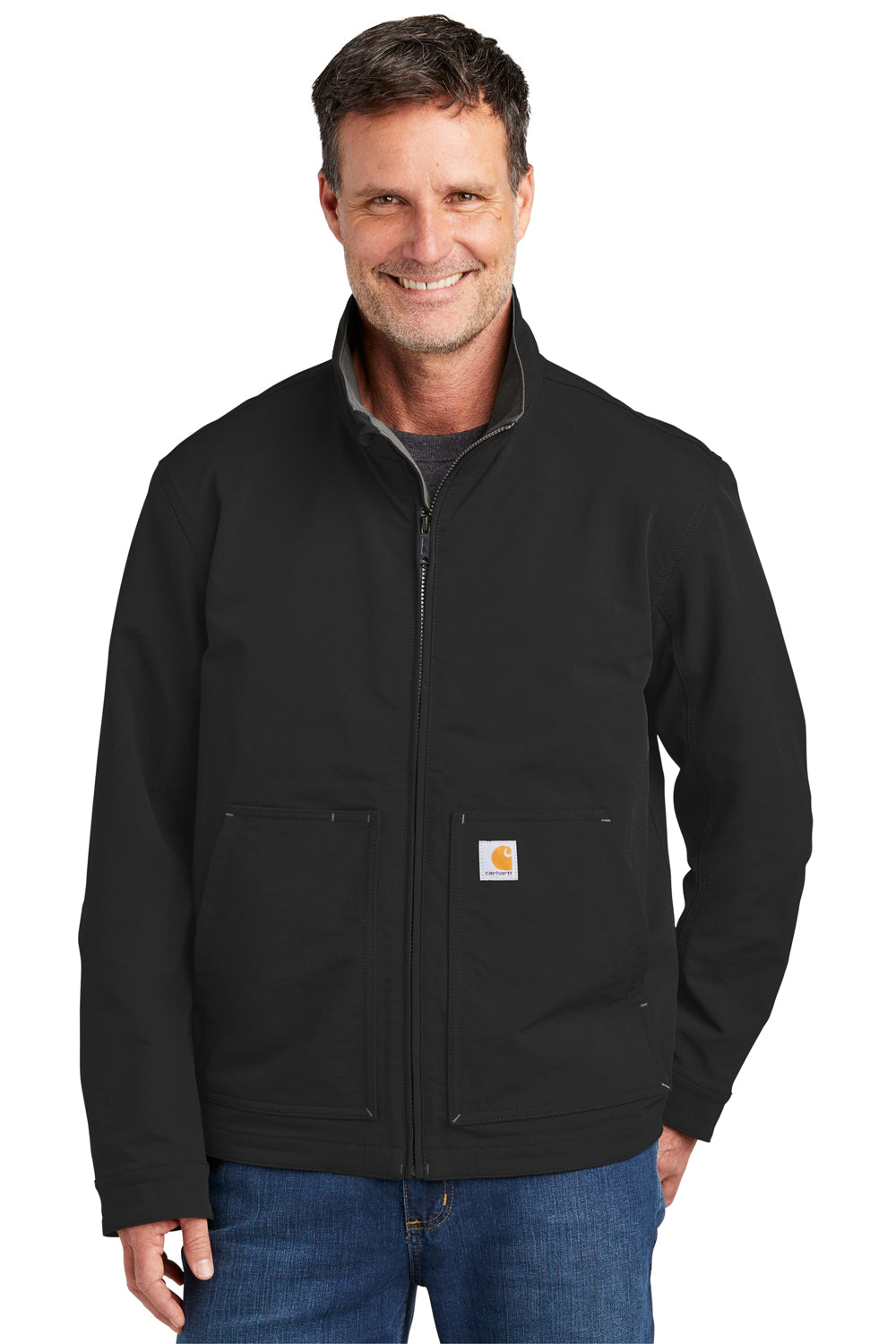 Carhartt CT105534 Mens Super Dux Wind & Water Resistant Full Zip Jacket Black Model Front