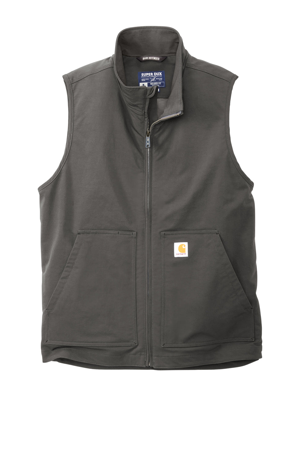 Carhartt CT105535 Mens Super Dux Wind & Water Resistant Full Zip Vest Gravel Grey Flat Front