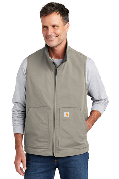Carhartt CT105535 Mens Super Dux Wind & Water Resistant Full Zip Vest Greige Grey Model Front