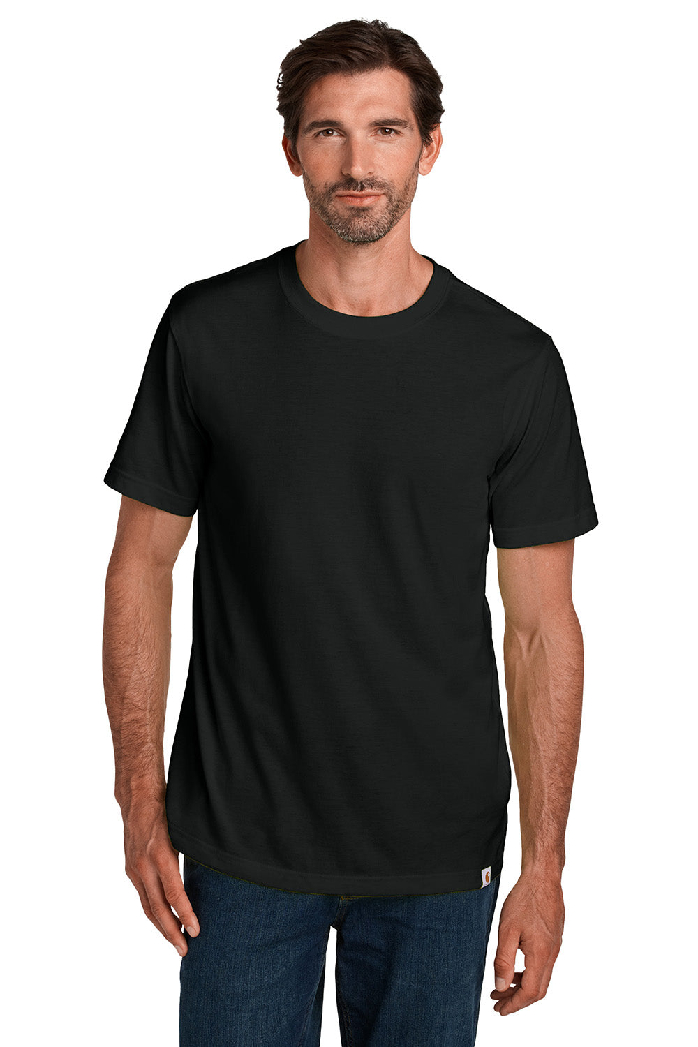 Carhartt CT106020 Mens Short Sleeve Crewneck T-Shirt Black Model Front