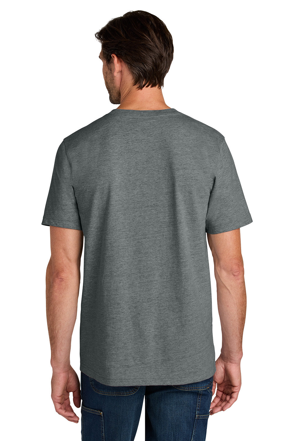 Carhartt CT106020 Mens Short Sleeve Crewneck T-Shirt Heather Carbon Grey Model Back