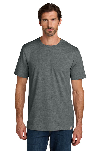 Carhartt CT106020 Mens Short Sleeve Crewneck T-Shirt Heather Carbon Grey Model Front