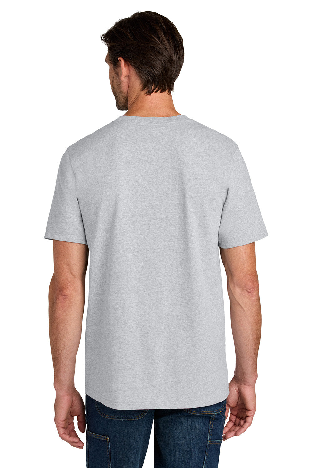 Carhartt CT106020 Mens Short Sleeve Crewneck T-Shirt Heather Grey Model Back