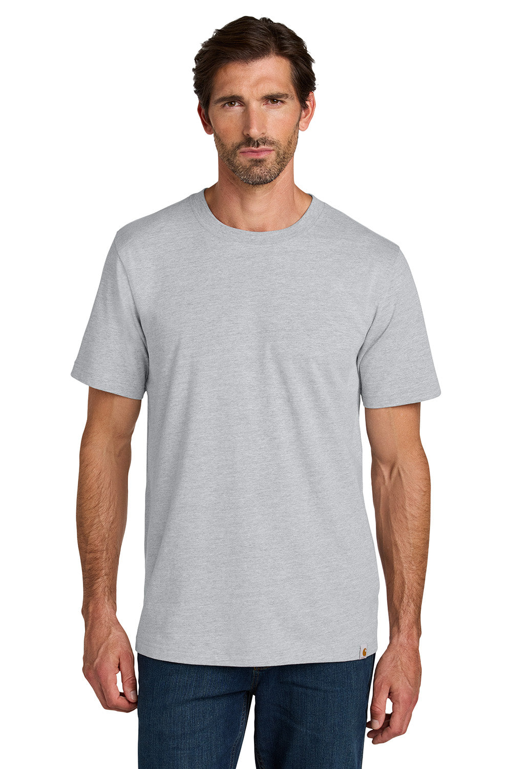 Carhartt CT106020 Mens Short Sleeve Crewneck T-Shirt Heather Grey Model Front