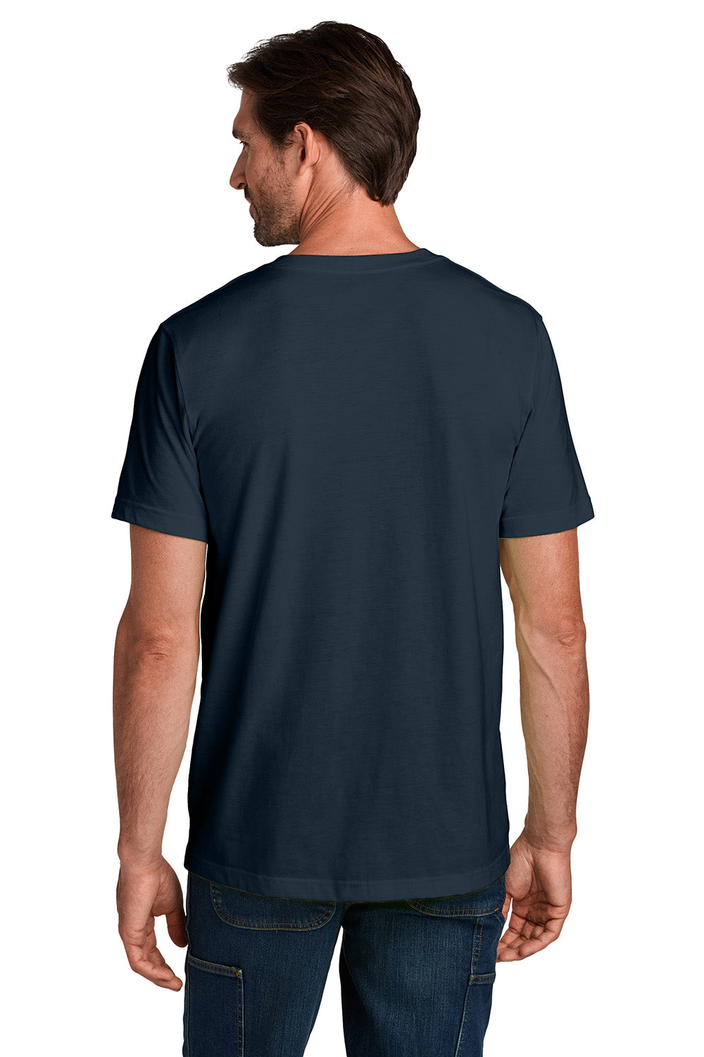 Carhartt CT106020 Mens Short Sleeve Crewneck T-Shirt Navy Blue Model Back