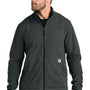 Carhartt Mens Textured Fleece Full Zip Jacket - Heather Carbon Grey