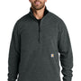 Carhartt Mens Textured Fleece 1/4 Zip Jacket - Heather Carbon Grey