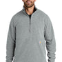 Carhartt Mens Textured Fleece 1/4 Zip Jacket - Heather Grey