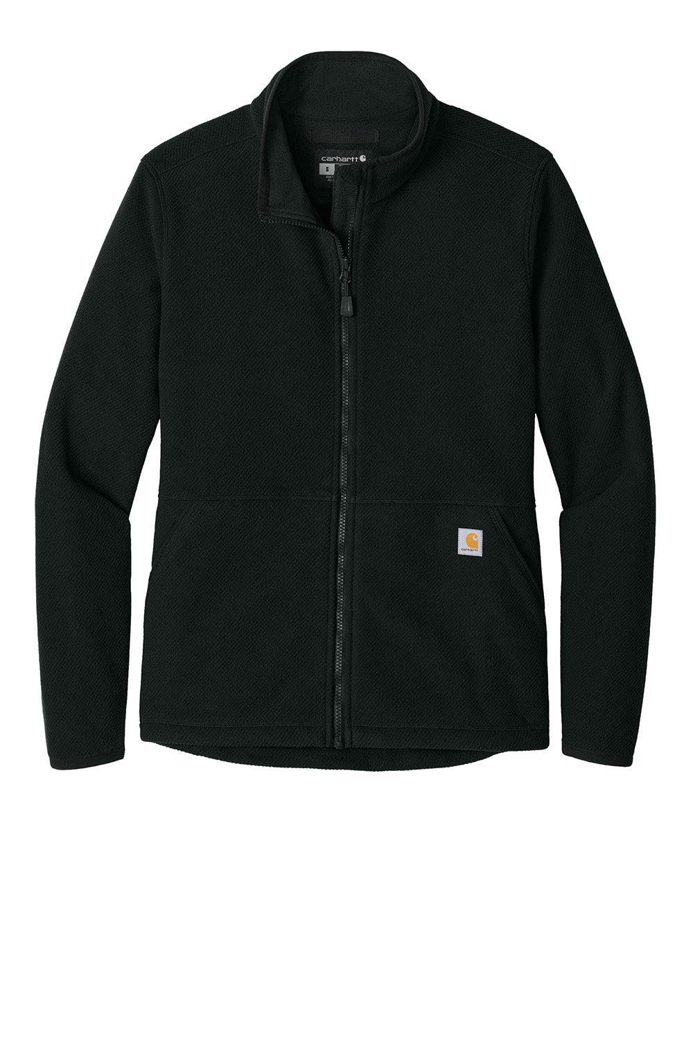 Carhartt CT106419 Womens Textured Fleece Full Zip Jacket Black Flat Front