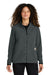 Carhartt CT106419 Womens Textured Fleece Full Zip Jacket Heather Carbon Grey Model Front