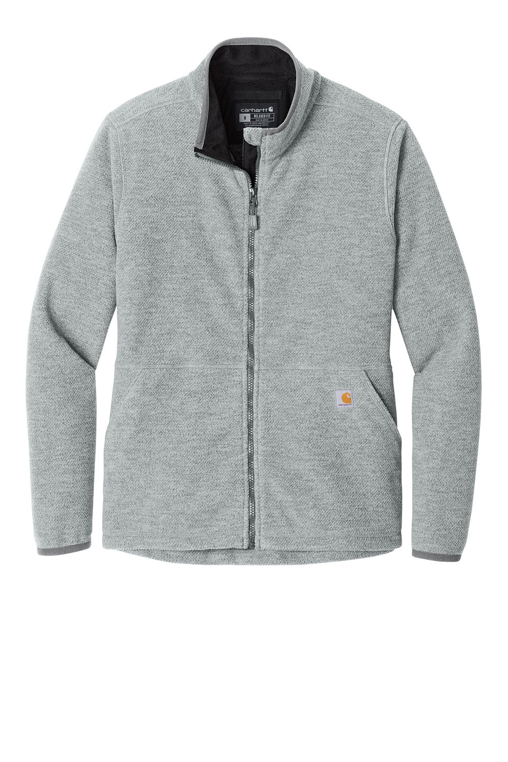 Carhartt CT106419 Womens Textured Fleece Full Zip Jacket Heather Grey Flat Front