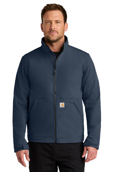 Carhartt CT106438 Mens Rain Defender Full Zip Soft Shell Jacket Navy Blue Model Front