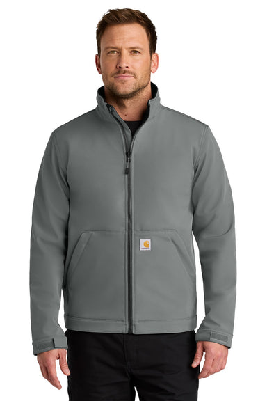Carhartt CT106438 Mens Rain Defender Full Zip Soft Shell Jacket Steel Grey Model Front