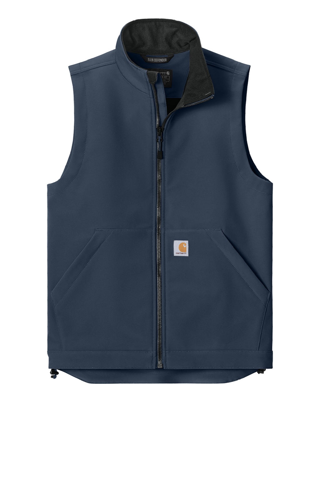 Carhartt CT106439 Mens Rain Defender Full Zip Soft Shell Vest Navy Blue Flat Front