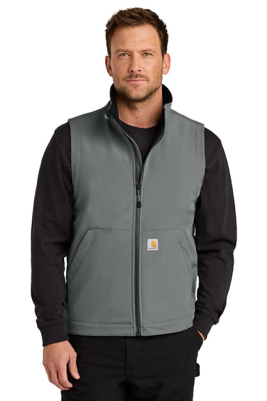 Carhartt CT106439 Mens Rain Defender Full Zip Soft Shell Vest Steel Grey Model Front