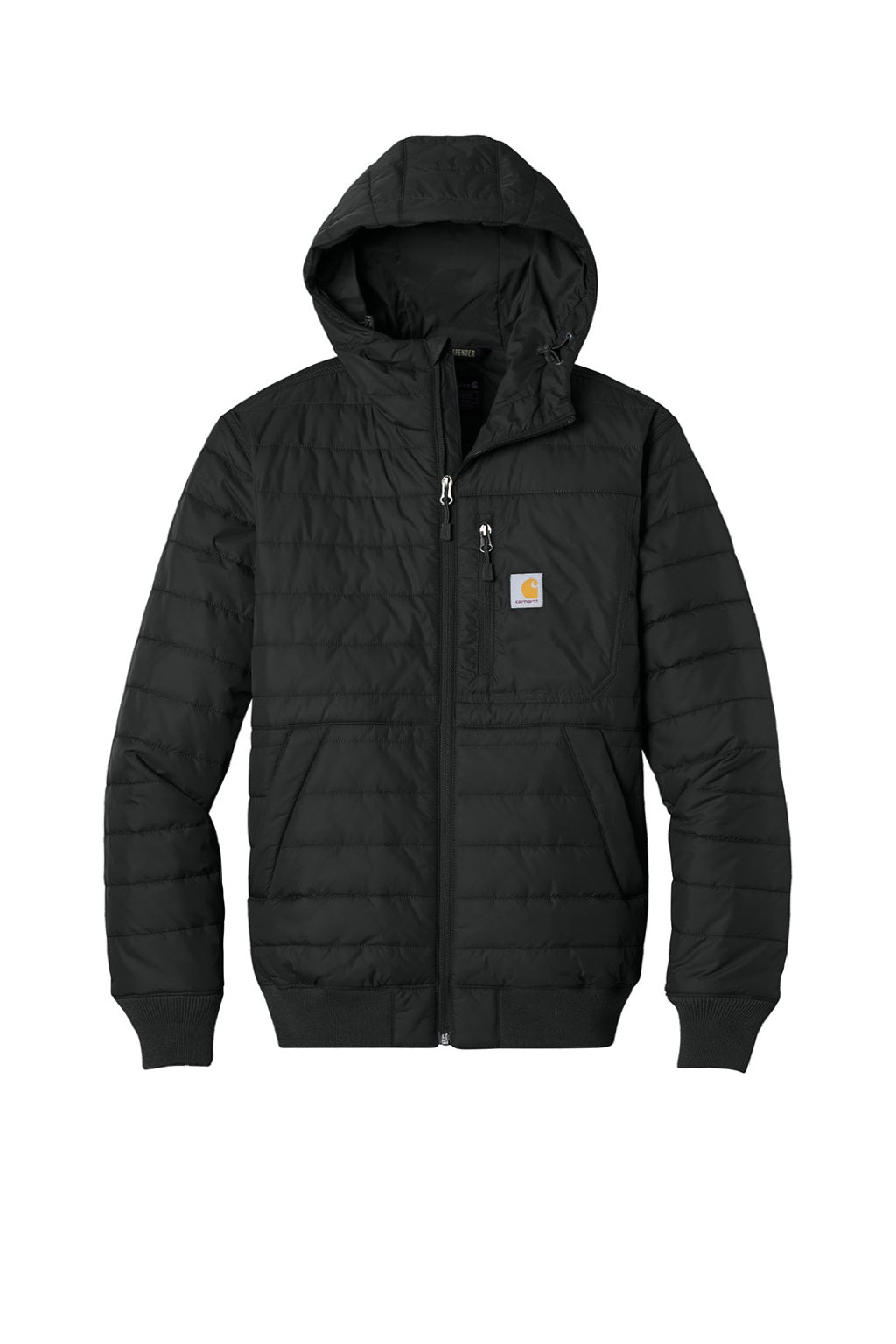 Carhartt CT106543 Mens Gilliam Insulated Full Zip Hooded Jacket Black Flat Front