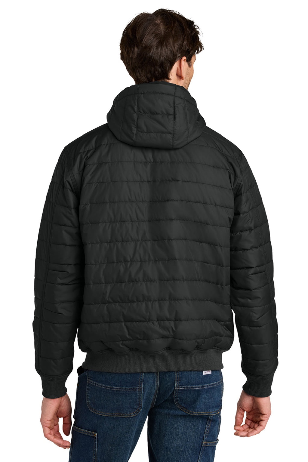 Carhartt CT106543 Mens Gilliam Insulated Full Zip Hooded Jacket Black Model Back