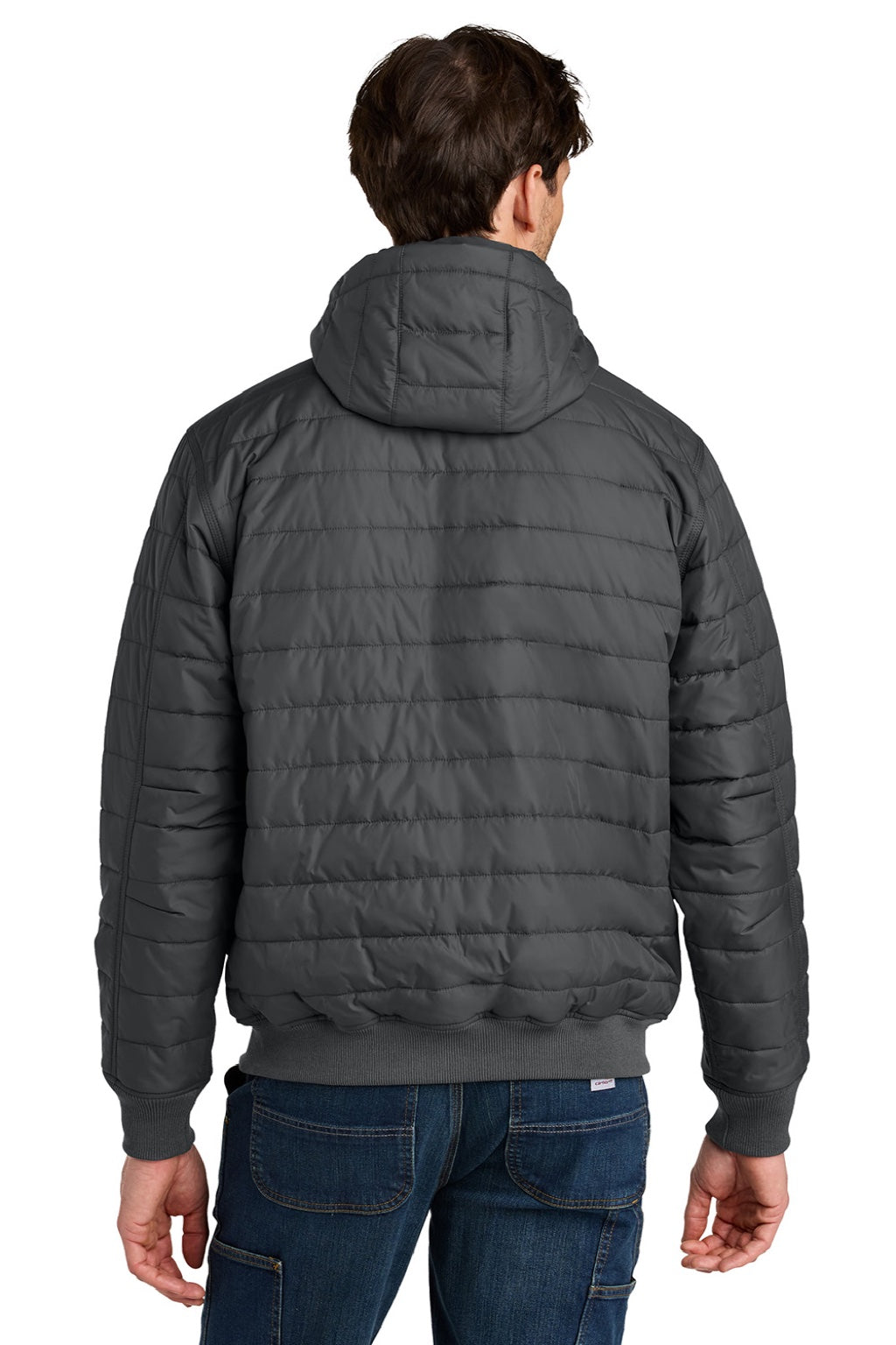 Carhartt CT106543 Mens Gilliam Insulated Full Zip Hooded Jacket ShadowGrey Model Back