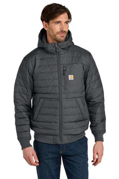 Carhartt CT106543 Mens Gilliam Insulated Full Zip Hooded Jacket ShadowGrey Model Front
