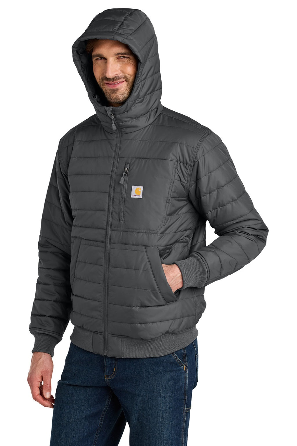 Carhartt CT106543 Mens Gilliam Insulated Full Zip Hooded Jacket ShadowGrey Model 3Q