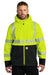 Carhartt CT106693 Mens ANSI 107 Class 3 Storm Defender Waterproof Full Zip Hooded Jacket Bright Lime Green Model Front