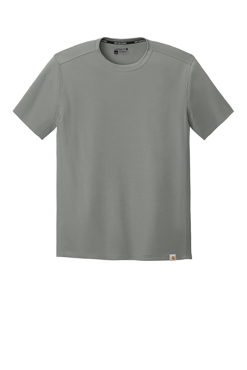 Carhartt CT106868 Mens Force Sun Defender Moisture Wicking Short Sleeve Crewneck T-Shirt Asphalt Grey Flat Front