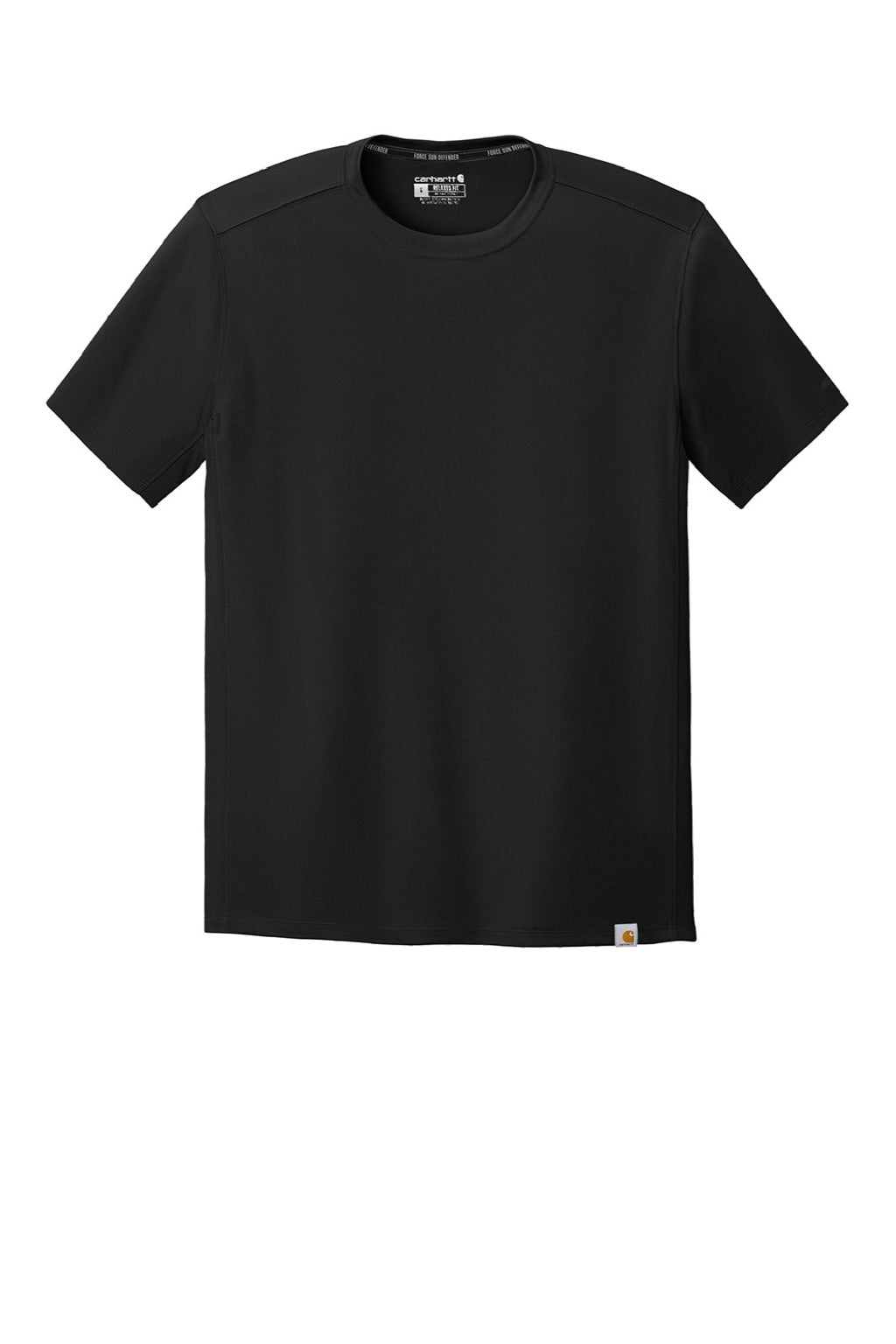 Carhartt CT106868 Mens Force Sun Defender Moisture Wicking Short Sleeve Crewneck T-Shirt Black Flat Front