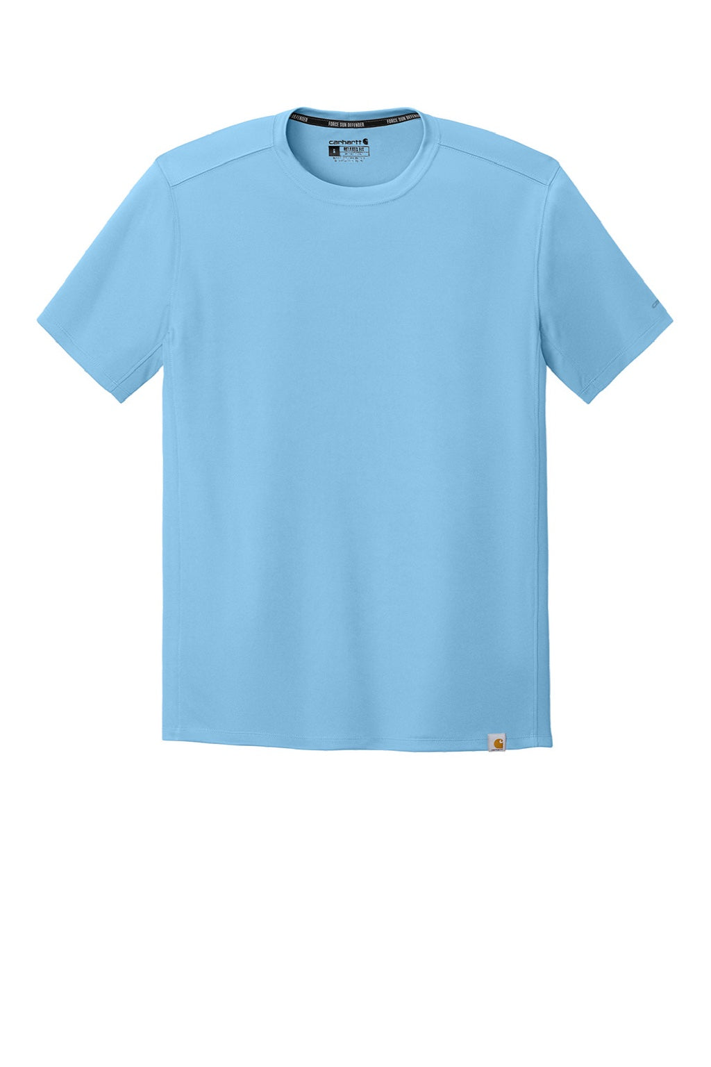 Carhartt CT106868 Mens Force Sun Defender Moisture Wicking Short Sleeve Crewneck T-Shirt Fresh Water Blue Flat Front