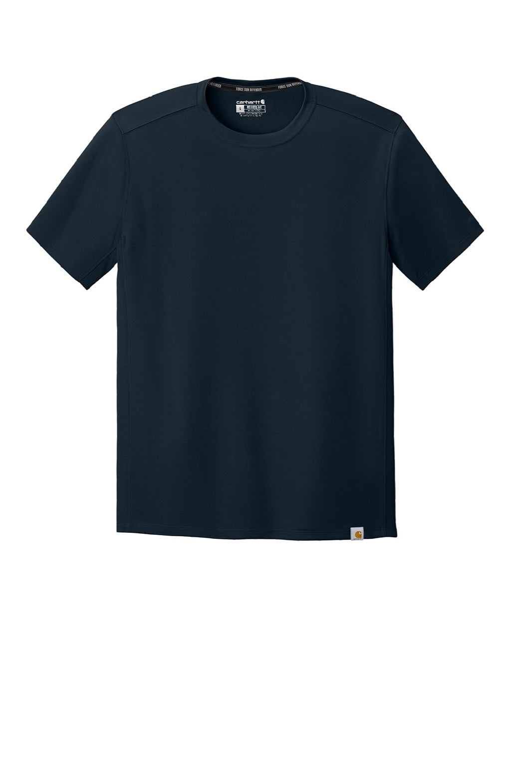 Carhartt CT106868 Mens Force Sun Defender Moisture Wicking Short Sleeve Crewneck T-Shirt Navy Blue Flat Front