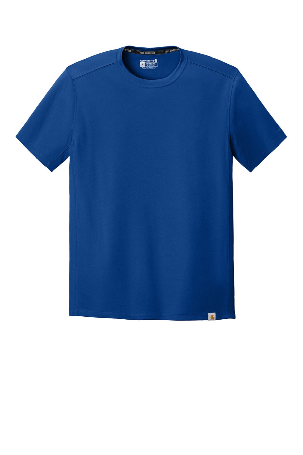 Carhartt CT106868 Mens Force Sun Defender Moisture Wicking Short Sleeve Crewneck T-Shirt Royal Glass Blue Flat Front