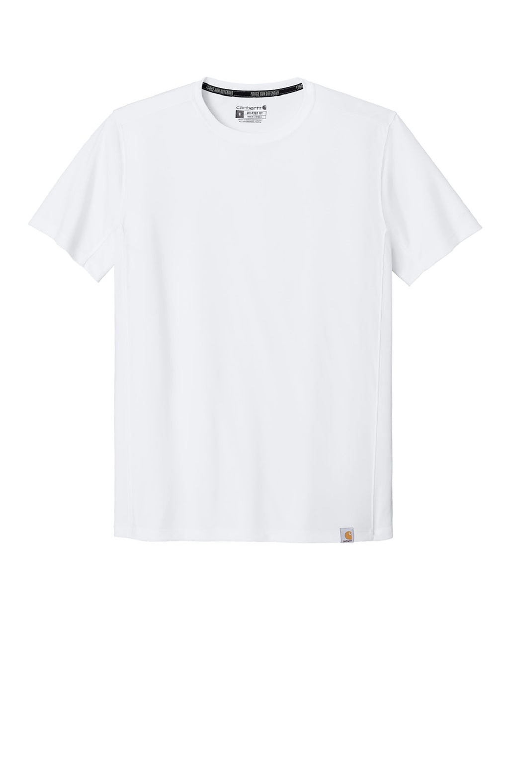 Carhartt CT106868 Mens Force Sun Defender Moisture Wicking Short Sleeve Crewneck T-Shirt White Flat Front