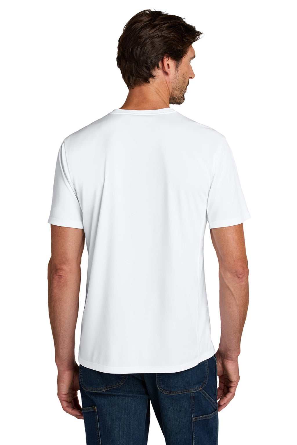 Carhartt CT106868 Mens Force Sun Defender Moisture Wicking Short Sleeve Crewneck T-Shirt White Model Back