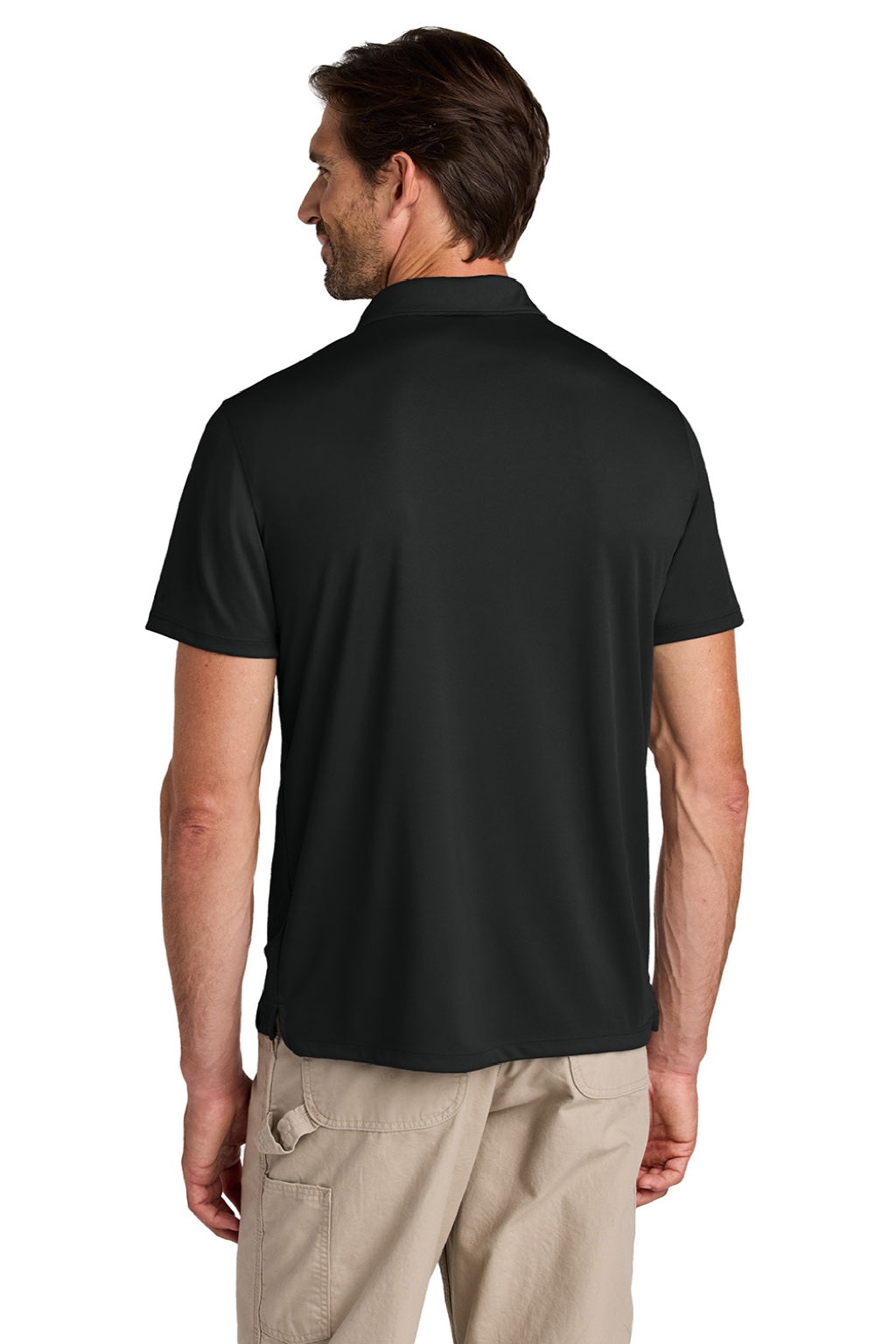 Carhartt CT106899 Mens Force Sun Defender Moisture Wicking Short Sleeve Polo Shirt Black Model Back