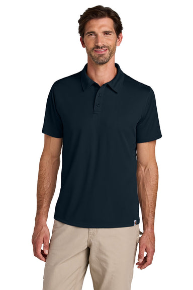 Carhartt CT106899 Mens Force Sun Defender Moisture Wicking Short Sleeve Polo Shirt Navy Blue Model Front