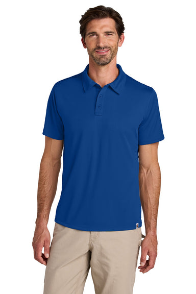 Carhartt CT106899 Mens Force Sun Defender Moisture Wicking Short Sleeve Polo Shirt Royal Glass Blue Model Front