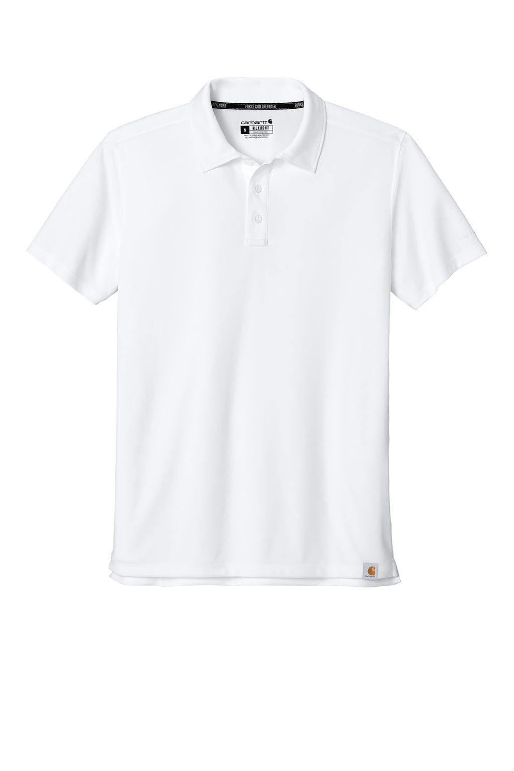 Carhartt CT106899 Mens Force Sun Defender Moisture Wicking Short Sleeve Polo Shirt White Flat Front