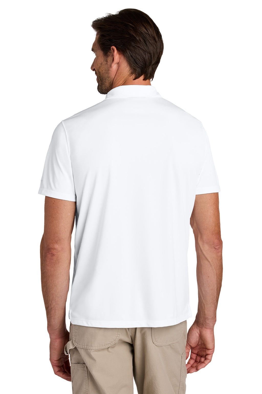 Carhartt CT106899 Mens Force Sun Defender Moisture Wicking Short Sleeve Polo Shirt White Model Back