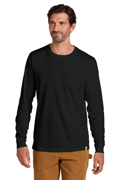Carhartt CT106921 Mens Long Sleeve Crewneck T-Shirt Black Model Front