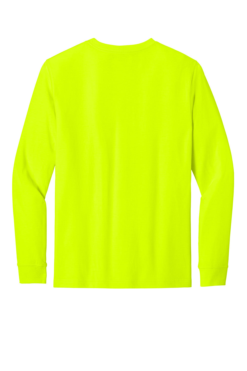 Carhartt CT106921 Mens Long Sleeve Crewneck T-Shirt Brite Lime Green Flat Back