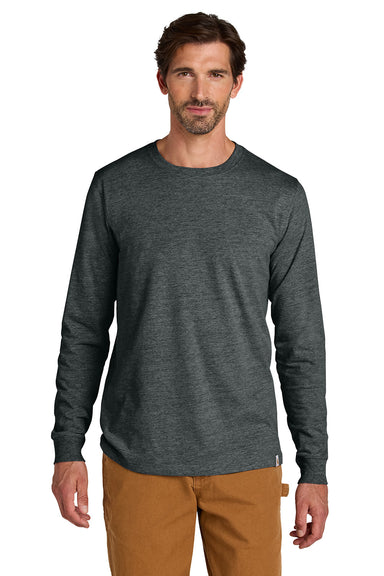 Carhartt CT106921 Mens Long Sleeve Crewneck T-Shirt Heather Carbon Grey Model Front