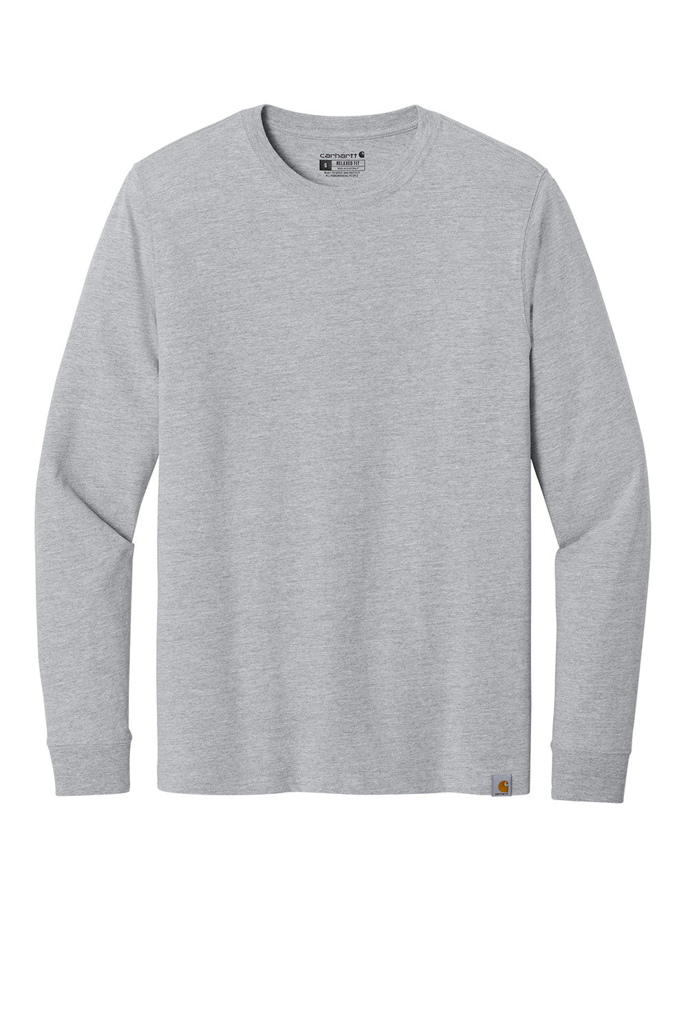 Carhartt CT106921 Mens Long Sleeve Crewneck T-Shirt Heather Grey Flat Front