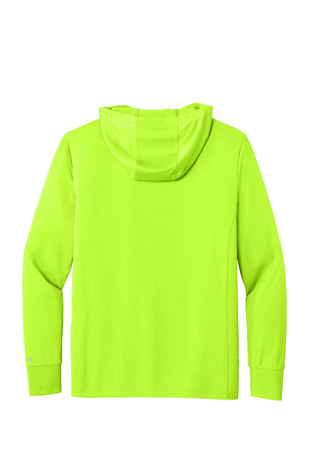 Carhartt CT106923 Mens Force Sun Defender Moisture Wicking Long Sleeve Hooded T-Shirt Hoodie w/ Pouch Pocket Brite Lime Green Flat Back