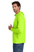 Carhartt CT106923 Mens Force Sun Defender Moisture Wicking Long Sleeve Hooded T-Shirt Hoodie w/ Pouch Pocket Brite Lime Green Model Side