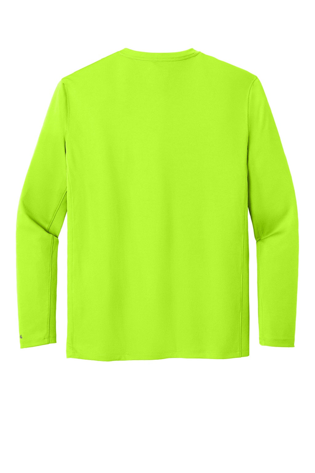 Carhartt CT106972 Mens Force Sun Defender Moisture Wicking Long Sleeve Crewneck T-Shirt Brite Lime Green Flat Back