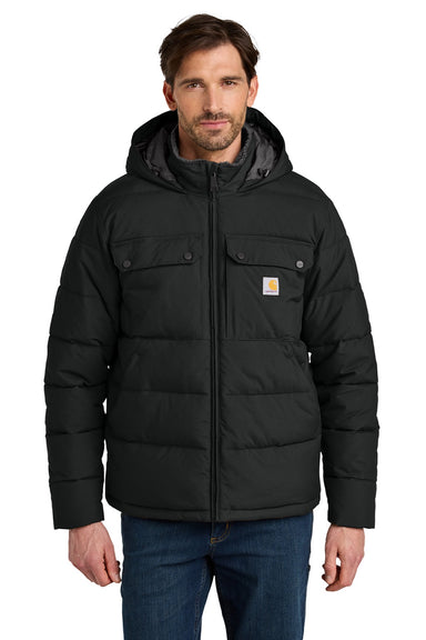 Carhartt CT107082 Mens Montana Insulated Full Zip Hooded Jacket Black Model Front