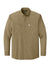 Carhartt CT107106 Mens Force Sun Defender Moisture Wicking Long Sleeve Button Down Shirt w/ Double Pockets Dark Khaki Brown Flat Front